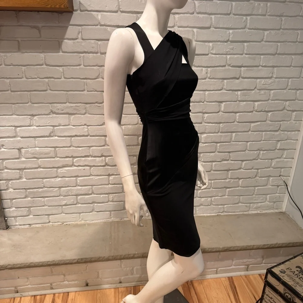 REISS Black Asymmetrical One Shoulder Cocktail Size 4 NWT Bodycon Luxe Evening